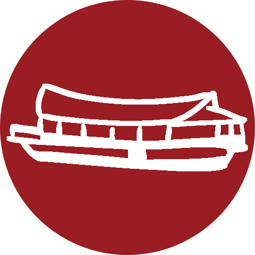 Boot in einem roten Kreis